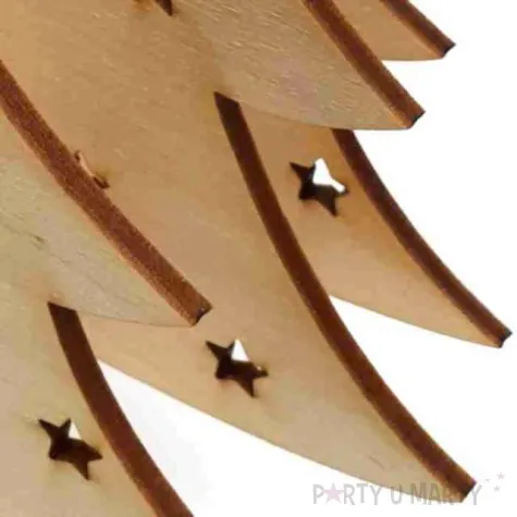 dekoracja drewniana choinka zagajnik 20 cm