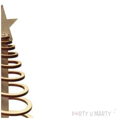 dekoracja drewniana choinka zakrecona 27 cm