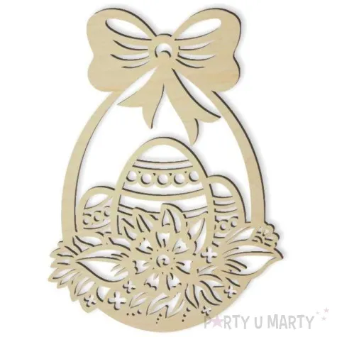 dekoracja drewniana dekor wielkanocny koszyczek 23x16 cm