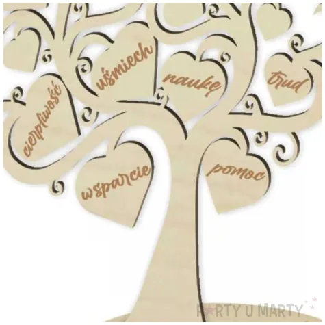 dekoracja drewniana drzewko podziekowania dla wspanialego nauczyciela 20x25 cm