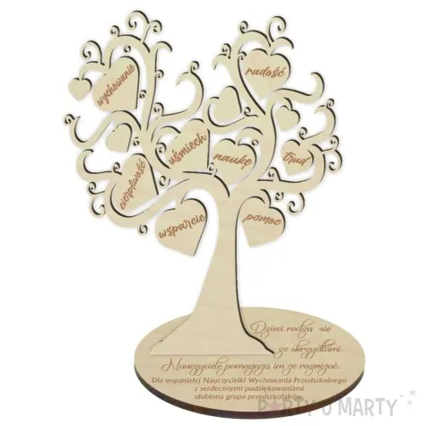 dekoracja drewniana drzewko podziekowania dla wspanialej przedszkolanki 20x25 cm