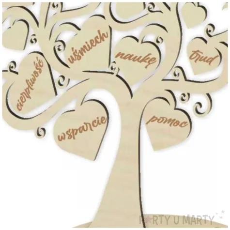 dekoracja drewniana drzewko podziekowania dla wspanialej wychowawczyni 20x25 cm