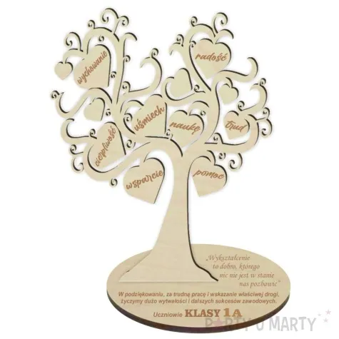 dekoracja drewniana drzewko podziekowania na dzien nauczyciela 20x25 cm