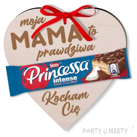 dekoracja drewniana dzien matki moja mama to princessa medium 17 cm