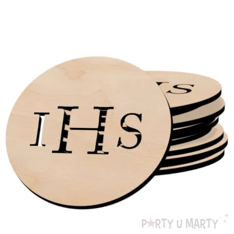 dekoracja drewniana i komunia sw ihs 10 szt