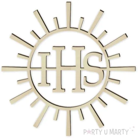 dekoracja drewniana ihs na wieniec dozynkowy bez nozki 23x23 cm