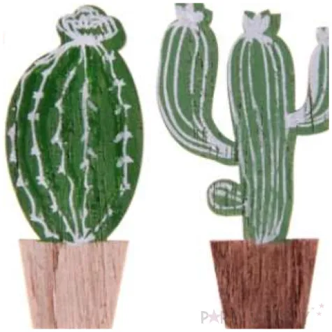 dekoracja drewniana kaktusy boho santex 5 5 cm 4 szt