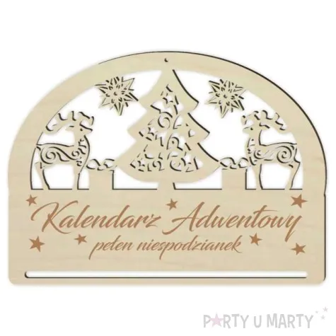 dekoracja drewniana kalendarz adwentowy 22x30 cm