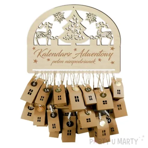 dekoracja drewniana kalendarz adwentowy 22x30 cm