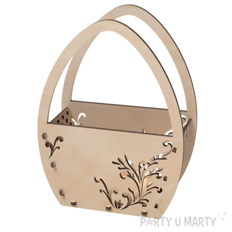 dekoracja drewniana koszyczek jajko 20 cm