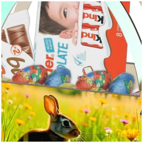 dekoracja drewniana koszyk wielkanocny realistyczny krolik 20 cm