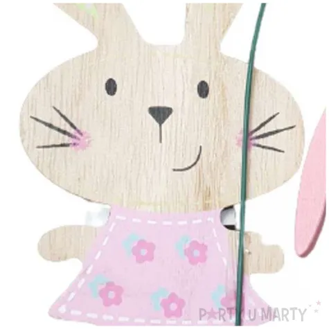 dekoracja drewniana kroliczek z tulipanem arpex 17 cm