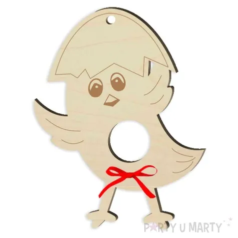 dekoracja drewniana kurczaczek na lizak wielkanoc 14 cm