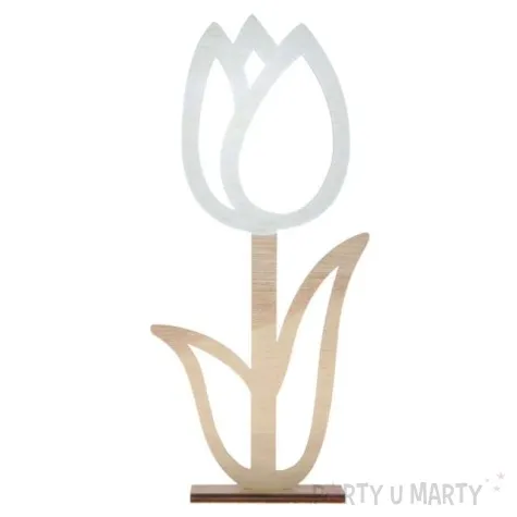 dekoracja drewniana kwiat tulipan kontur arpex 22 cm