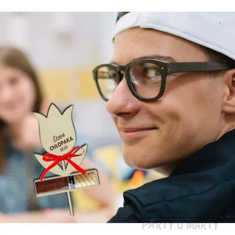 dekoracja drewniana kwiatek merci dzien chlopaka 30 09 8x14 cm