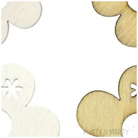 dekoracja drewniana kwiatki okragle drewno titanum 12 szt