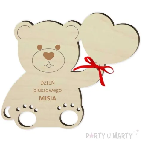 dekoracja drewniana mis na lizak dzien pluszowego misia 15 5 cm