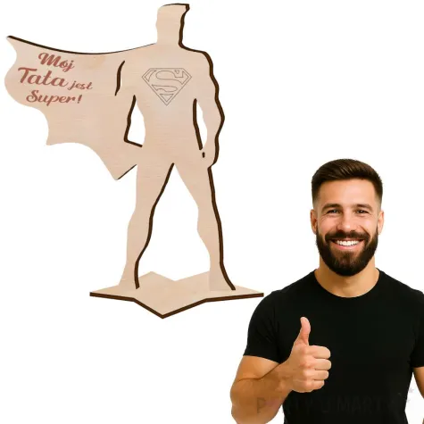 dekoracja drewniana moj tata jest super 12 5 cm
