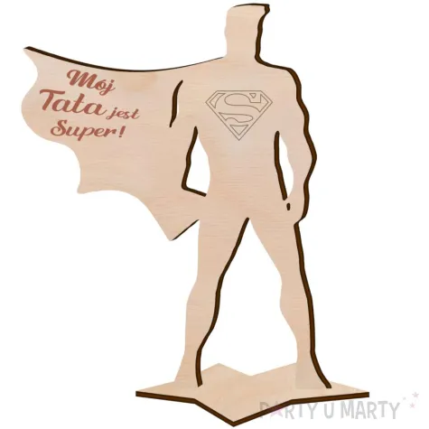 dekoracja drewniana moj tata jest super 12 5 cm