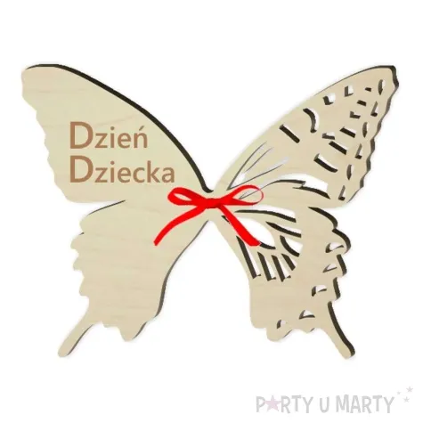 dekoracja drewniana motylek na lizak dzien dziecka 14 cm