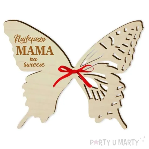 dekoracja drewniana motylek na lizak dzien matki najukochansza mama 14 cm