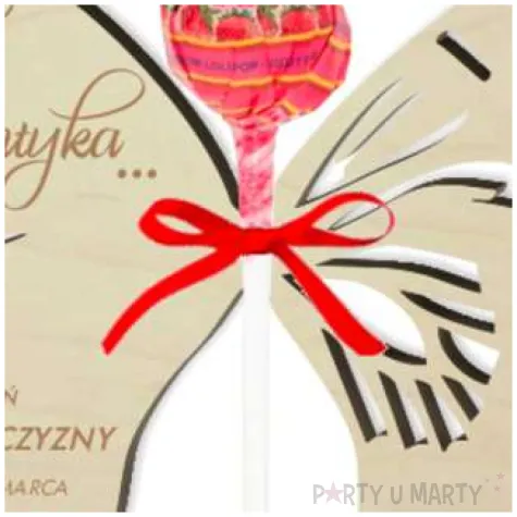 dekoracja drewniana motylek na lizak dzien mezczyzny romantyka 14 cm