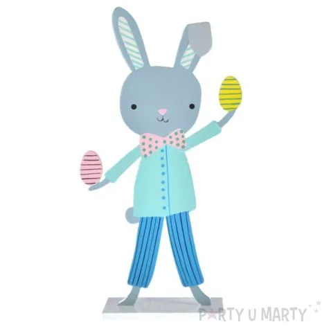 dekoracja drewniana niebieski zajaczek arpex 17 5 cm