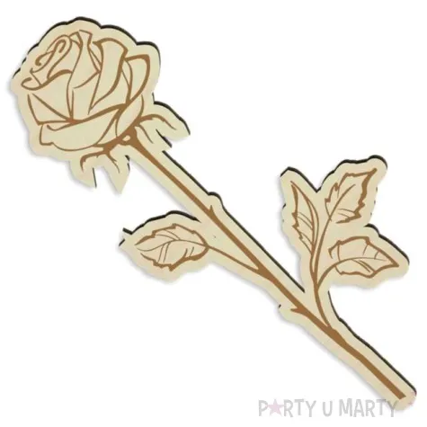 dekoracja drewniana roza grawerowana 13x27 cm