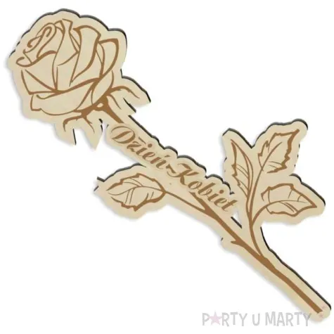 dekoracja drewniana roza grawerowana dzien kobiet 13x27 cm