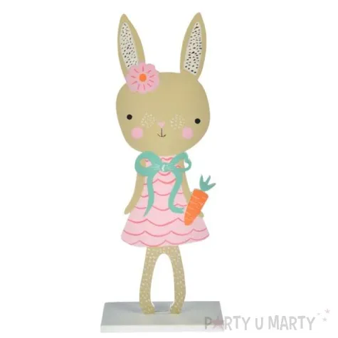 dekoracja drewniana rozowy zajaczek arpex 17 5 cm