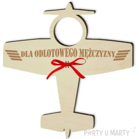dekoracja drewniana samolot na lizak dla odlotowego mezczyzny 14 cm