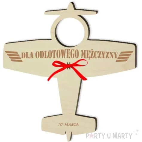 dekoracja drewniana samolot na lizak dzien mezczyzny odlotowego 14 cm