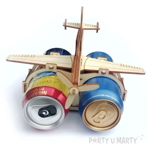 dekoracja drewniana samolot na puszki odlotowy chlopak 21x23 cm