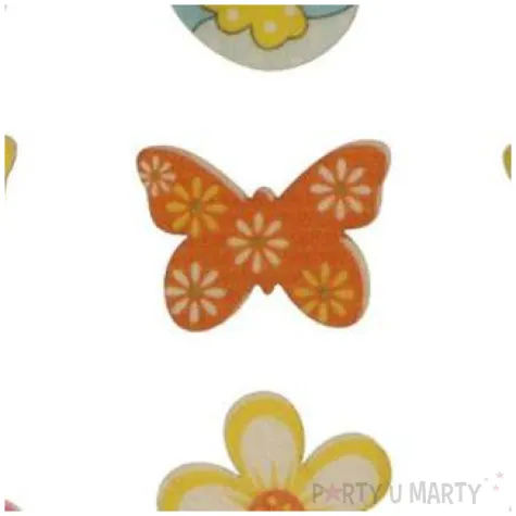 dekoracja drewniana wielkanoc kwiaty ptaszki i motyle titanum 27 szt