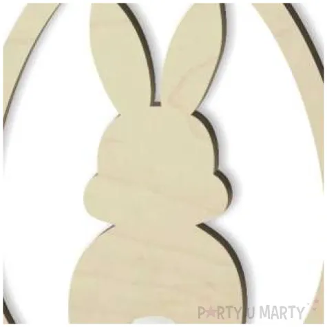 dekoracja drewniana zajaczek classic w jaju naturalny 8 cm