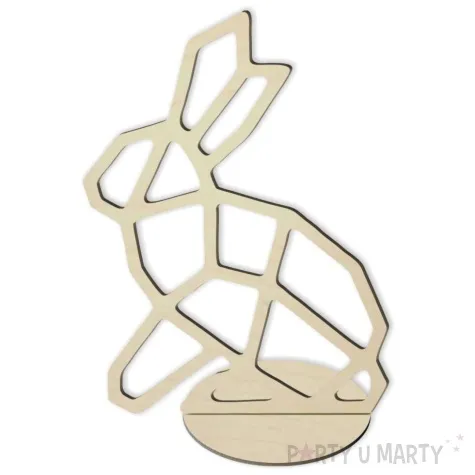 dekoracja drewniana zajaczek geometryczny 19 cm