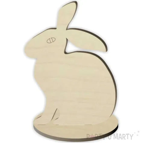 dekoracja drewniana zajaczek z klapnietym uchem 20 cm