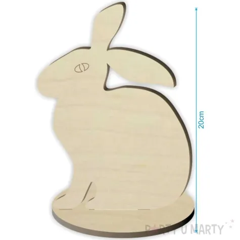 dekoracja drewniana zajaczek z klapnietym uchem 20 cm