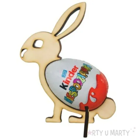 dekoracja drewniana zajaczek z niespodzianka 12 cm