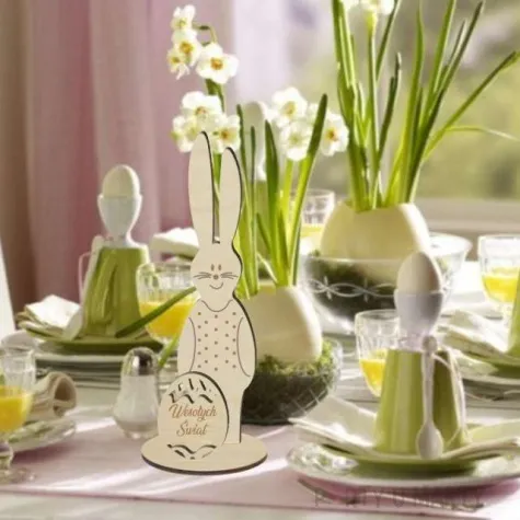 dekoracja drewniana zajaczek z pisanka 19 3 cm