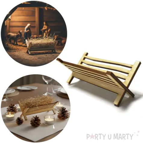 dekoracja drewniana zlobek 8 cm