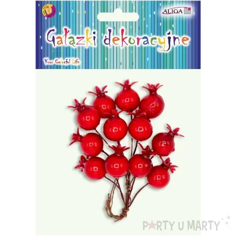dekoracja dzika roza czerwony aliga 12 szt