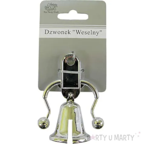 dekoracja dzwonek weselny srebrny godan