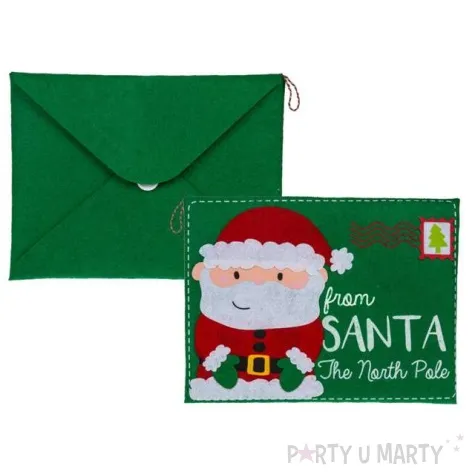 dekoracja filcowa koperta list do sw mikolaja ootb