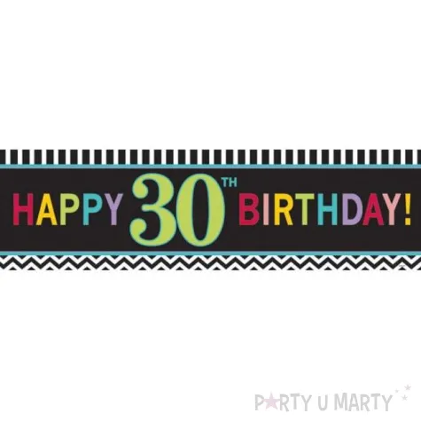dekoracja foliowa happy 30th birthday 50 x 165 cm