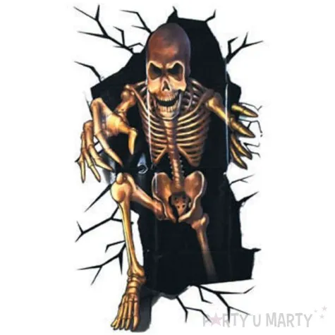 dekoracja foliowa kosciotrup w scianie 100 cm