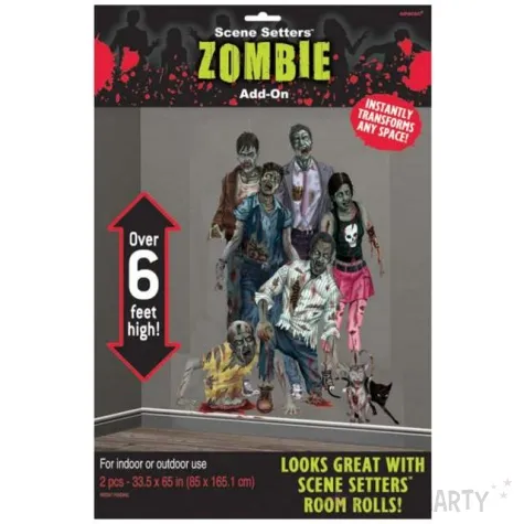 dekoracja foliowa zombie family 127 x 207 cm