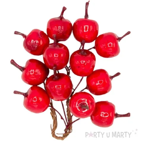 dekoracja galazki jablko czerwony aliga 12 szt