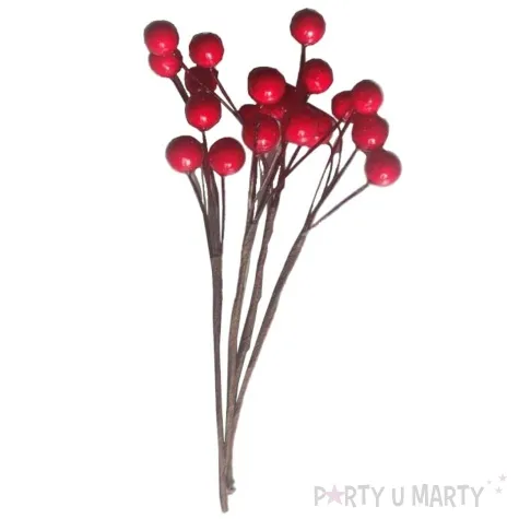 dekoracja galazki jarzebiny czerwony aliga 4 szt