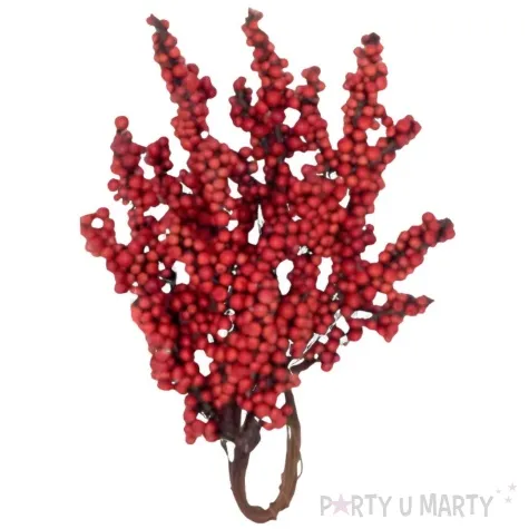 dekoracja galazki jarzebiny male kulki czerwony aliga